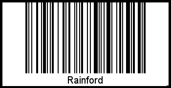 Rainford als Barcode und QR-Code