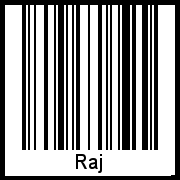 Barcode des Vornamen Raj