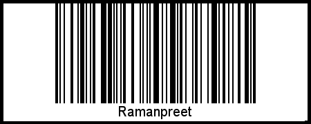Der Voname Ramanpreet als Barcode und QR-Code