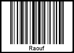 Raouf als Barcode und QR-Code