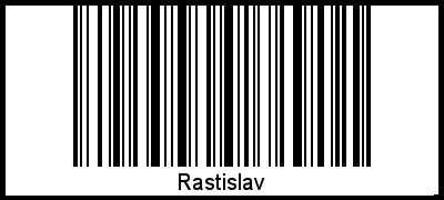 Der Voname Rastislav als Barcode und QR-Code
