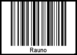 Der Voname Rauno als Barcode und QR-Code