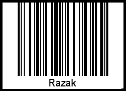 Razak als Barcode und QR-Code