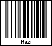 Barcode des Vornamen Razi