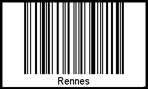Der Voname Rennes als Barcode und QR-Code