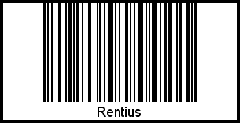 Der Voname Rentius als Barcode und QR-Code