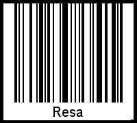 Der Voname Resa als Barcode und QR-Code