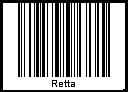 Der Voname Retta als Barcode und QR-Code