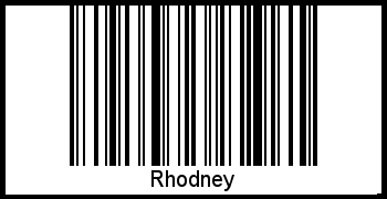 Der Voname Rhodney als Barcode und QR-Code