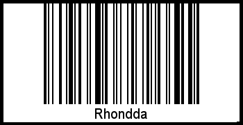 Barcode des Vornamen Rhondda