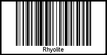 Der Voname Rhyolite als Barcode und QR-Code