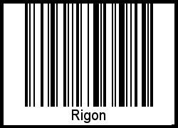 Der Voname Rigon als Barcode und QR-Code