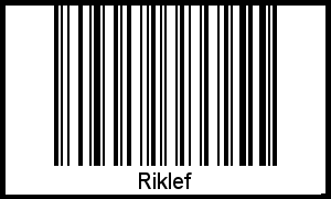Barcode des Vornamen Riklef