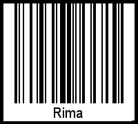 Der Voname Rima als Barcode und QR-Code