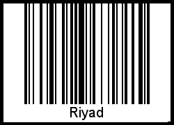 Der Voname Riyad als Barcode und QR-Code
