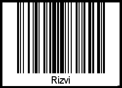 Barcode des Vornamen Rizvi