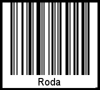 Barcode des Vornamen Roda