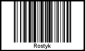 Barcode des Vornamen Rostyk