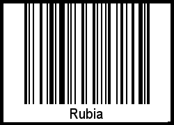 Der Voname Rubia als Barcode und QR-Code
