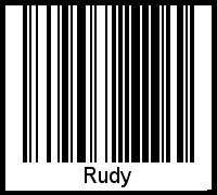 Der Voname Rudy als Barcode und QR-Code