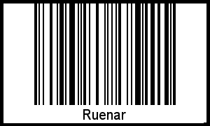 Barcode des Vornamen Ruenar