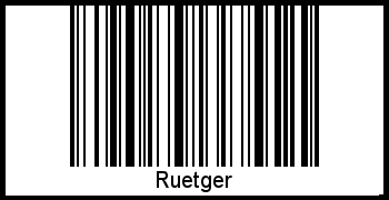 Der Voname Ruetger als Barcode und QR-Code