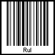 Der Voname Rul als Barcode und QR-Code