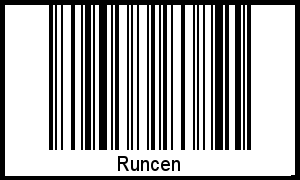 Barcode des Vornamen Runcen