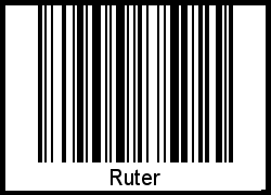Der Voname Ruter als Barcode und QR-Code