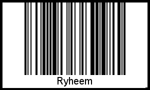 Der Voname Ryheem als Barcode und QR-Code