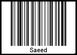 Der Voname Saeed als Barcode und QR-Code