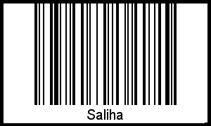 Saliha als Barcode und QR-Code
