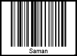 Der Voname Saman als Barcode und QR-Code
