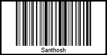 Der Voname Santhosh als Barcode und QR-Code