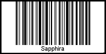 Der Voname Sapphira als Barcode und QR-Code