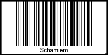 Schamiem als Barcode und QR-Code