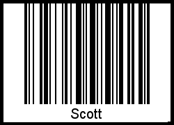 Scott als Barcode und QR-Code