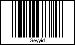 Der Voname Seyyid als Barcode und QR-Code