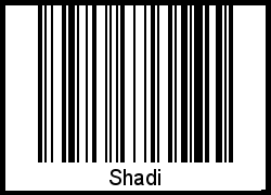 Der Voname Shadi als Barcode und QR-Code