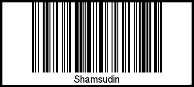 Shamsudin als Barcode und QR-Code