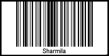 Sharmila als Barcode und QR-Code