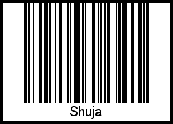 Der Voname Shuja als Barcode und QR-Code