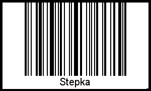 Barcode des Vornamen Stepka