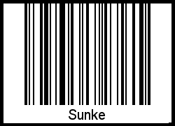 Barcode des Vornamen Sunke