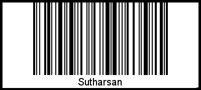 Sutharsan als Barcode und QR-Code
