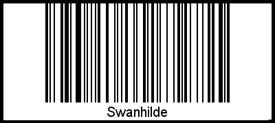 Der Voname Swanhilde als Barcode und QR-Code