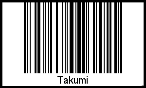 Der Voname Takumi als Barcode und QR-Code