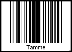 Der Voname Tamme als Barcode und QR-Code