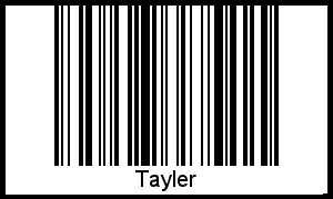 Tayler als Barcode und QR-Code