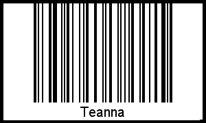 Der Voname Teanna als Barcode und QR-Code